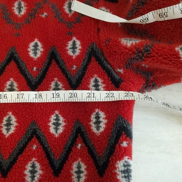 Tsunami 1/2 Zip Fleece Pullover Shirt Men Medium Red Black Aztec Chevron Outdoor - Picture 5 of 16